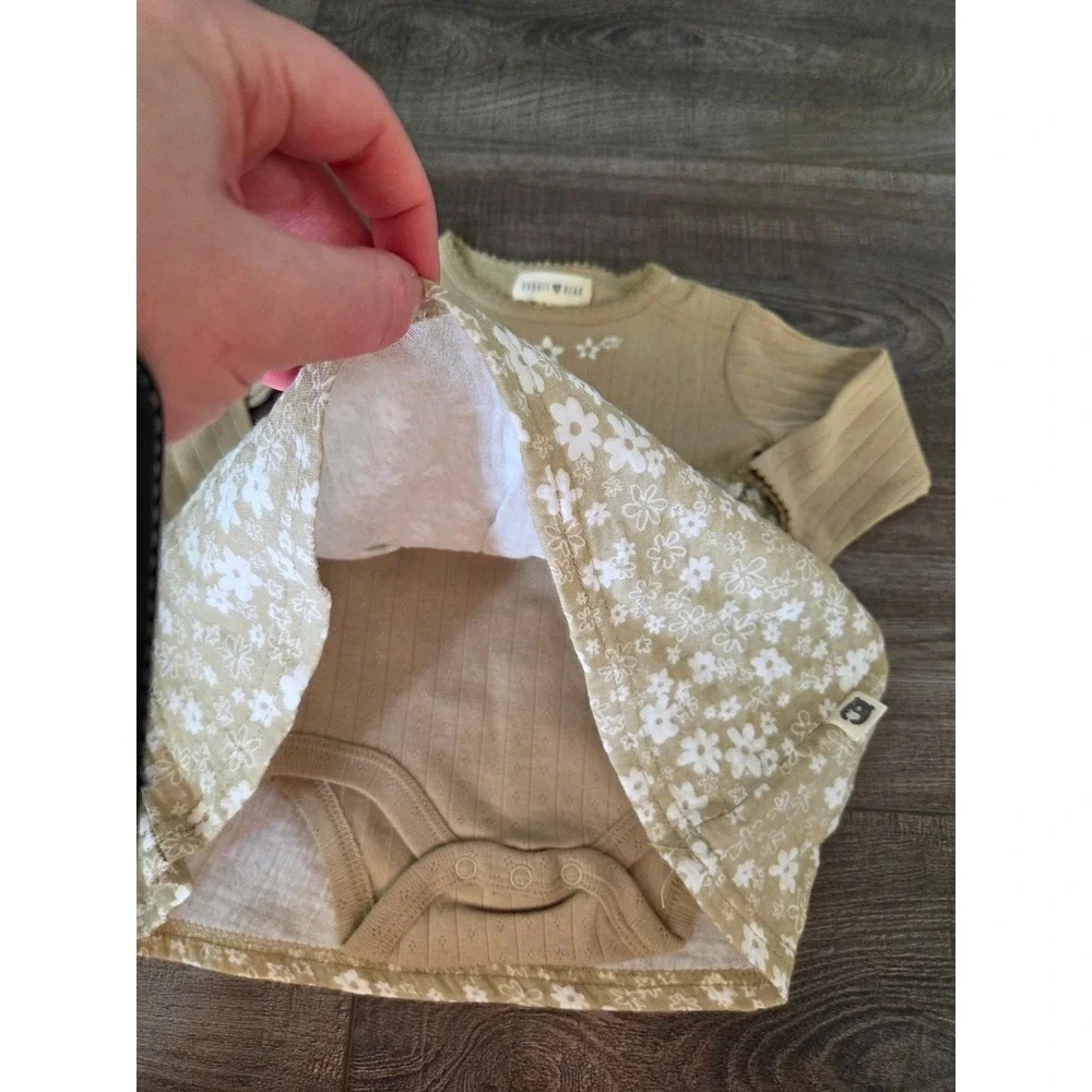 Rabbit bear baby girl bodysuit dress 3-6‎ mos
